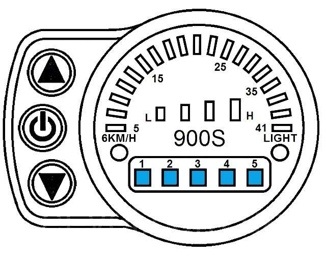Изменение мощности и переключение передач KT-LED900S
