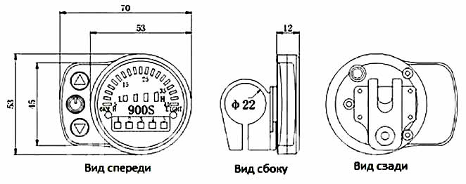 Размеры дисплея&nbsp;KT-LED900S